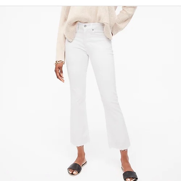J.Crew 9" Demi-Boot Crop Jean in White 27